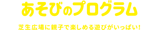 あそびのプログラム 芝生広場に親子で楽しめる遊びがいっぱい！